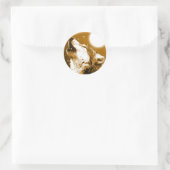 Sticker Rond Solely Wolf Howling at Moon (Sac)