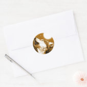 Sticker Rond Solely Wolf Howling at Moon (Enveloppe)