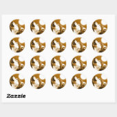 Sticker Rond Solely Wolf Howling at Moon (Feuille)