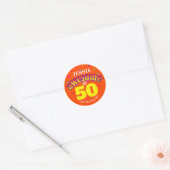 Sticker Rond Solid Orange AWESOME à 50 (Enveloppe)