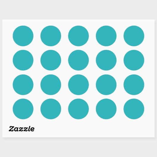 Sticker Rond Solide bleu océanique turquoise (Feuille)