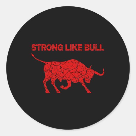Sticker Rond Solide Comme Taureau Bodybuilding Et Power Lifing (Devant)