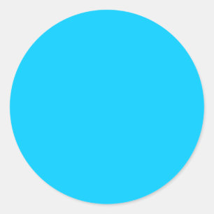 Sticker Rond Solide Vivid Ciel bleu minimaliste Plain moderne