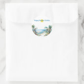 Sticker Rond solstice d'été heureux 2024 soleil (Sac)