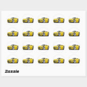 Sticker Rond Solstice Jaune convertible (Feuille)
