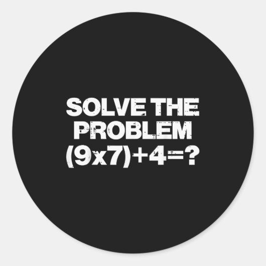Sticker Rond Solve The Problem Math 67 Meme 6 7 Costume Kids Bo (Devant)