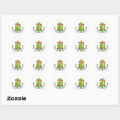Sticker Rond Sombrero portant Cactus avec Maracas (Feuille)