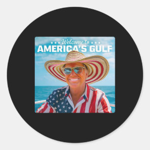 Sticker Rond Sombrero Trump du golfe d'Amérique Mexique América