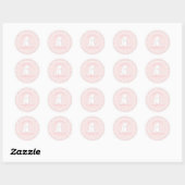 Sticker Rond Some Bunny is One Anniversaire Rose Gingham (Feuille)