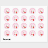 Sticker Rond Some Bunny Strawberry Birthday (Feuille)