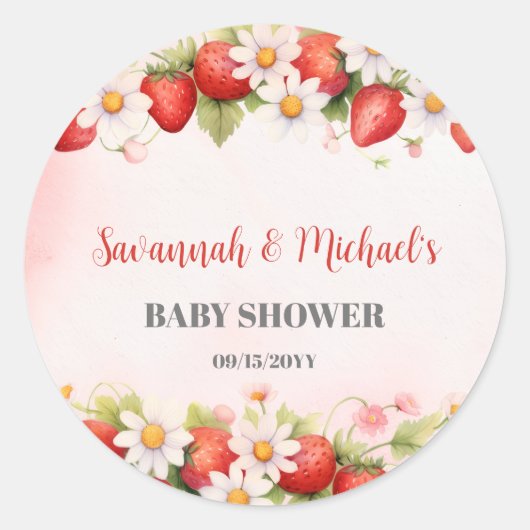 Sticker Rond Someone Berry Sweet Baby Shower (Devant)