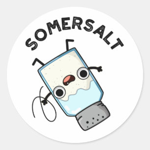 Sticker Rond Somersalt Funny Somersault Salt Pun