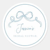 Sticker Rond Something Blue Baby Shower Nuptial (Devant)