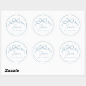 Sticker Rond Something Blue Baby Shower Nuptial (Feuille)