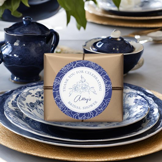 Sticker Rond Something Blue Before I Do Élégant Shower de Marié