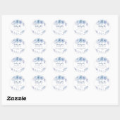 Sticker Rond Something Blue Before I Do Floral Bridal Shower (Feuille)