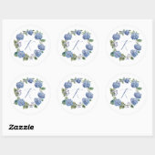Sticker Rond Something Blue Before I Do Hydrangea Baby Shower (Feuille)