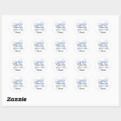 Sticker Rond Something blue bow Bridal Showe (Feuille)