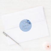 Sticker Rond Something Blue Fête de Mariage Floral Aquarelle (Enveloppe)