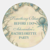 Sticker Rond Something Blue Thistle Bachelorette Party (Devant)
