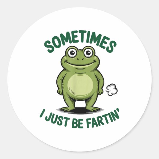 Sticker Rond Sometimes I Just Be Farting Frog Christmas Funny F (Devant)