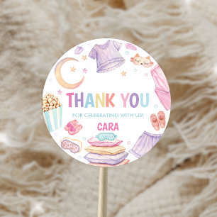 Sticker Rond Sommeil de bois au-dessus de fête d'anniversaire