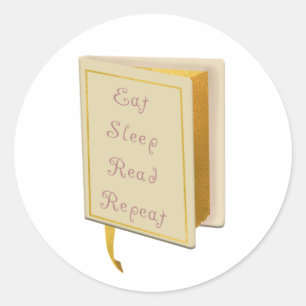 Sticker Rond Sommeil Lire Récompenser Littérature Livre Lover I
