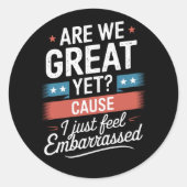 Sticker Rond Sommes-Nous Génial Et Pourtant Sentons-Nous Embarr (Devant)