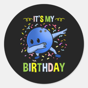 Sticker Rond Son Anniversaire Bowling Byll