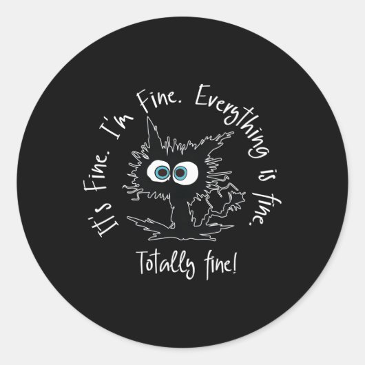 Sticker Rond Son Beau Im Partout Beau Chat (Devant)