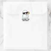 Sticker Rond Son Boogle Funny Ghost Bugle Pun (Sac)
