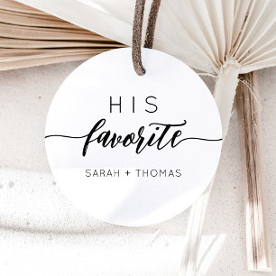 Sticker Rond Son cadeau calligraphique moderne préféré 