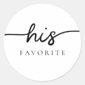 Sticker Rond Son cadeau calligraphique préféré (Devant)