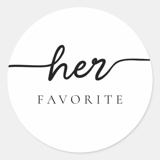 Sticker Rond Son cadeau calligraphique préféré (Devant)