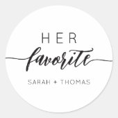 Sticker Rond Son cadeau favori de calligraphie moderne  (Devant)