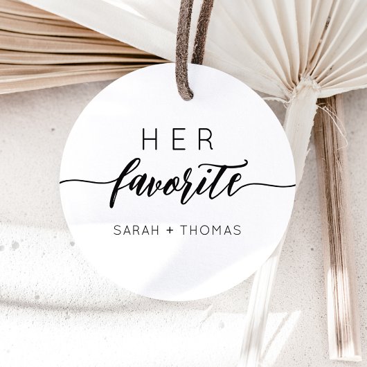 Sticker Rond Son cadeau favori de calligraphie moderne 