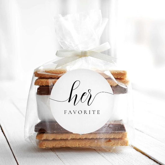 Sticker Rond Son cadeau favori d'écriture calligraphique classi