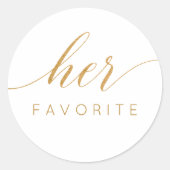 Sticker Rond Son cadeau favori faux or calligraphique  (Devant)