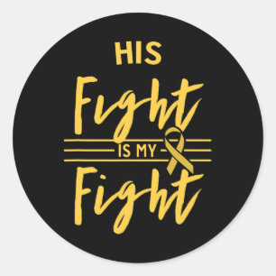 Sticker Rond Son combat est Ma lutte contre le cancer de l'enfa