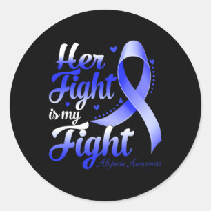 Sticker Rond Son Combat Est Mon Combat Alopecia Sensibilisation