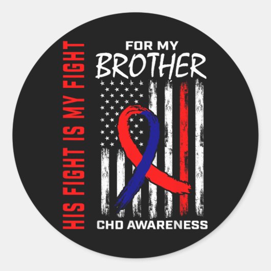 Sticker Rond Son combat est mon combat Chd Sensibilisation Frèr (Devant)