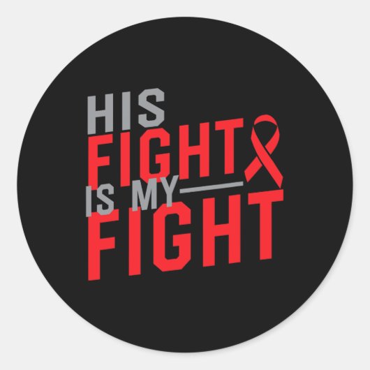Sticker Rond Son combat est Mon combat Conscience du cancer du  (Devant)