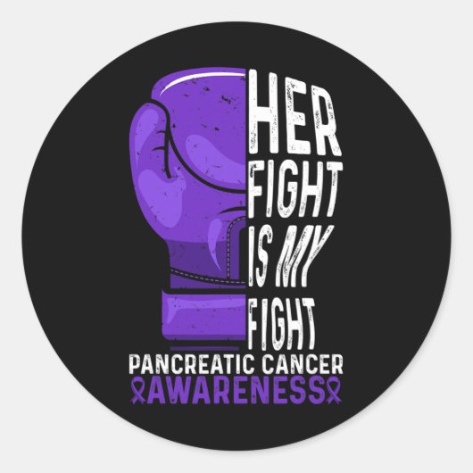 Sticker Rond Son combat est Mon combat Conscience du cancer du  (Devant)