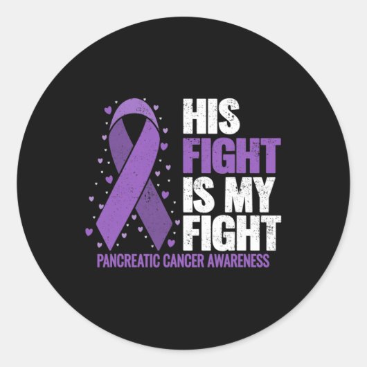 Sticker Rond Son Combat Est Mon Combat Conscience Du Cancer Pan (Devant)