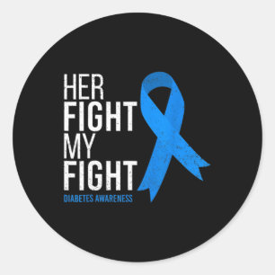 Sticker Rond Son combat est mon combat contre le diabète T1d