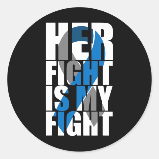 Sticker Rond Son combat est mon combat Diabète (Devant)