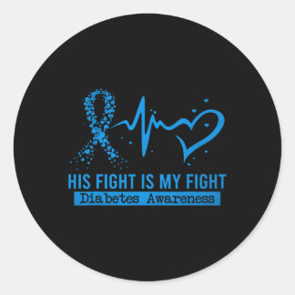 Sticker Rond Son combat est mon combat Heart Ribbon Prix du Dia