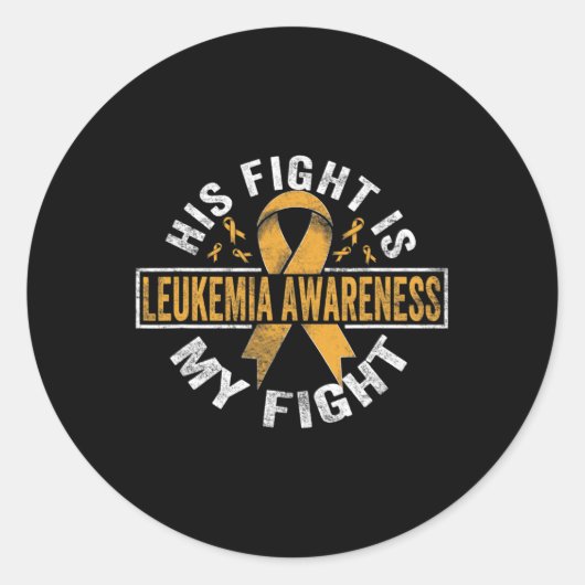 Sticker Rond Son combat est mon combat Leukemia Sensibilisation (Devant)