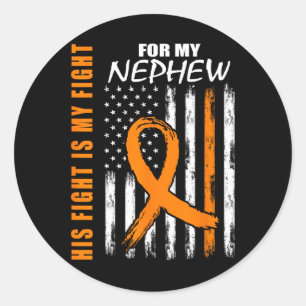 Sticker Rond Son combat est mon combat Nephew Leukemia Sensibil