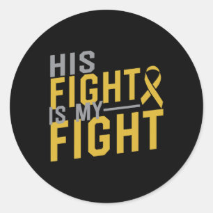 Sticker Rond Son combat est mon combat Sensibilisation au cance
